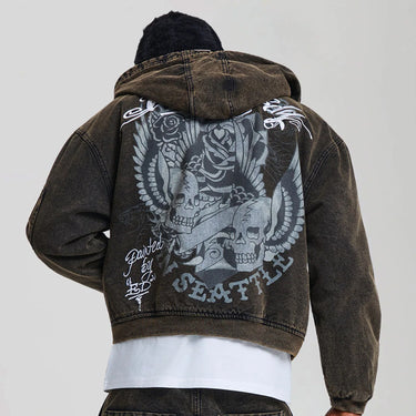 Washed Graphic Relaxed Canvas Jacket