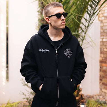 God's Timing Distressed Zip Hoody