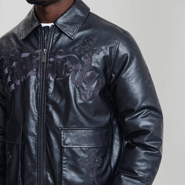 Gothic Embroidered Cross Relaxed Jacket