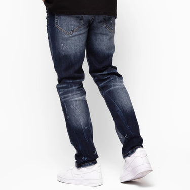 Indaco Distressed Tapered Jeans