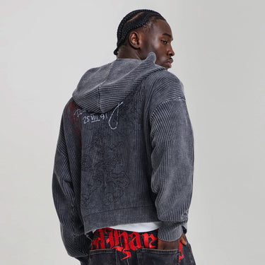 Washed Soaring Dragon Knitted Hoodie