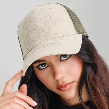 Dragon Distressed Trucker Cap